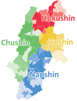 Nagano Regions Map